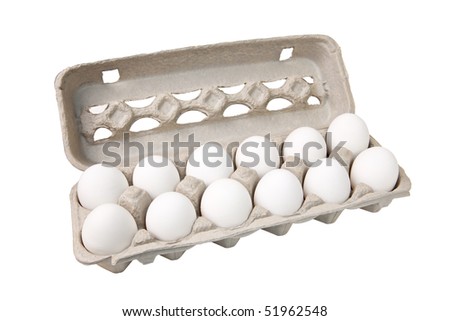 Carton of eggs, includes clipping path