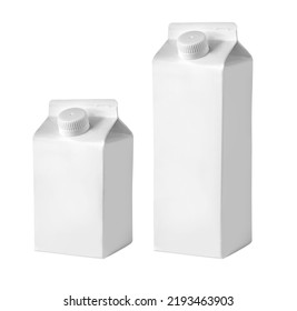  carton of milk. carton package.  isolated on twhite background