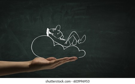 Cartoon image of business personage . Mixed media - Shutterstock ID 603996953