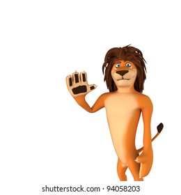 Cartoon Lion With Rastafarian Hair Says Hi