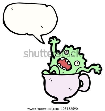 cartoon little magic creature in cup