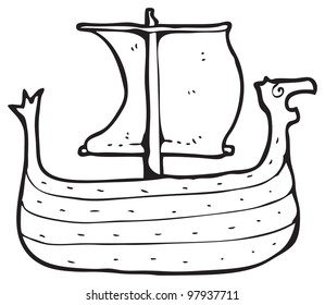 Viking-boat-drawing Images, Stock Photos & Vectors | Shutterstock