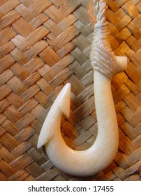 Carved bone hook
