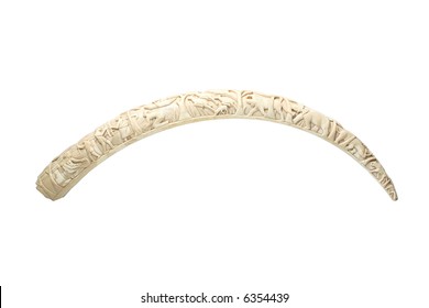 Carved elephant's tusk.