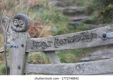 Carved Entrance Gate To Ynys Llanddwyn, Anglesey