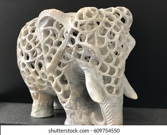 Carved ivory elephant