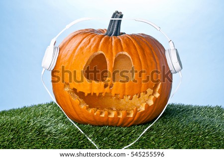 Carved pumpkin background jack-o-lantern 