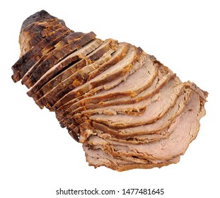 Carved Roast Beef Joint Isolated On A White Background