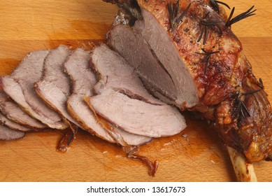 Carved Roast Leg Of Lamb