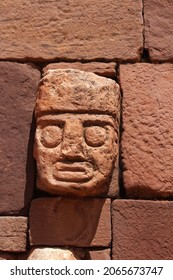 
Carved Stone Face In The Ruins Of Tiahuanaco In Bolivia