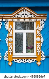 Carved Window Of Old Wooden House