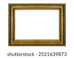 Carved wooden frame decorative brown wood isolated empty blank framework floral rectangle