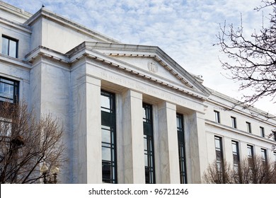 Carving Of Inscription On Front Of Dirksen Senate Office Building Washington DC