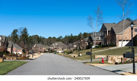 Cary, NC. Street At Fall Time.