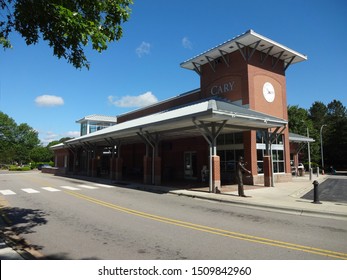 CARY, NC / USA - May 2017: Train Station In Downtown Cary, North Carolina