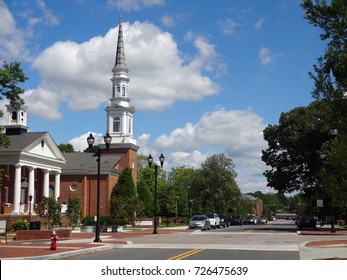 CARY, NORTH CAROLINA - MAY 2017: The First Baptist Church In Downtown Cary, North Carolina