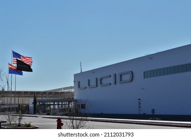 Casa Grande, Arizona - January 24, 2022: Lucid Motors (LCID) AMP-1 Advanced Manufacturing Plant Starts Construction On Phase 2 Expansion For Their Luxury Electric Car Production