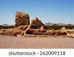 Casa Grande Ruins National Monument of the Pre-columbian Hohokam Indians in Arizona USA