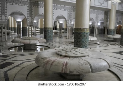 Casablanca, Morocco - 01.21.2009: Hassan II Mosque Ablution Room.