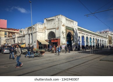 Casablanca, Morocco - March 7th, 2019: Central Market Place Casablanca