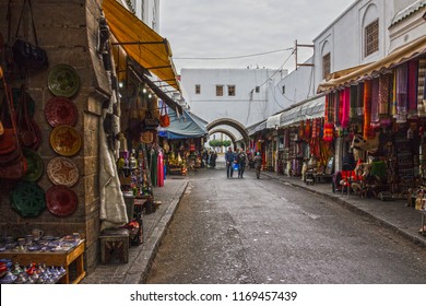 Casablanca, Morocco - Sep 1, 2018: Casablanca Old Souvenir Market. 