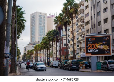Casablanca, Morocco - September 3, 2017 : view of twin center and other buildings from the street