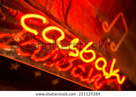 Similar – Foto Bild Rotes Neonschild mit Schriftzug Popcorn Cotton Candy