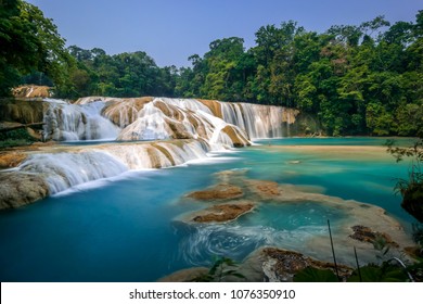 Cascadas De Agua Azul Chiapas Mexico