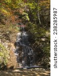 cascade with autumn colors in Mungeyong Saejae in Korea