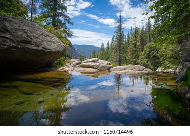 Cascade Creek Is A Roadside Attraction Along Big Oak Flat Road - Highway 120 In Yosemite National Park