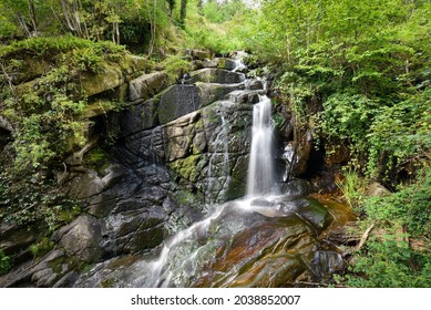 Cascade de Narvau, a small waterfall in Lormes in Morvan Regional Natural Park in the region Bourgogne, France.