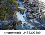 Cascade Falls in the gorges of the Kettle river in Boundary Country, West Kootenay, British Columbia, Canada