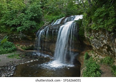 Cascade Falls Waterfall In Osceola, Wisconsin USA.