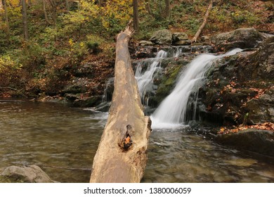 Cascades along the Dunnfield Creek in fall in Delaware Water Gap National Recreation Area in Columbia, New Jersey