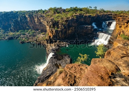 Cascades of Mitchell Falls with the lower pool, Kimberleys, Western Australia