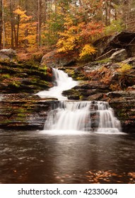 Cascading Factory Falls In The Poconos Of Pennsylvania