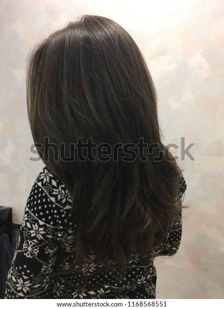 Cascading Haircut On Dark Long Hair Stock Photo Edit Now