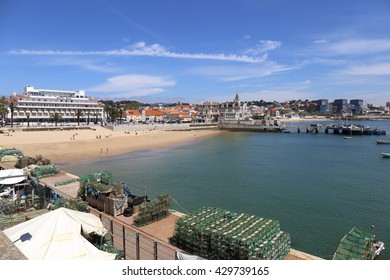 Cascais, Portugal. April 26, Hotel on the beach at a picturesque Portuguese fishing village, on April 26, 2016 in Cascais Portugal