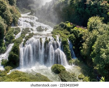 Cascata delle Marmore is a waterfall created by the romans situated near Terni, Umbria, Italy - Shutterstock ID 2253410349