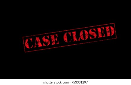 Case Closed Rubber Stamp Red On A Black Background File