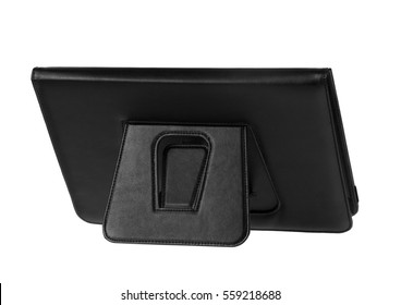 Case cover closed front for tablet on white background black