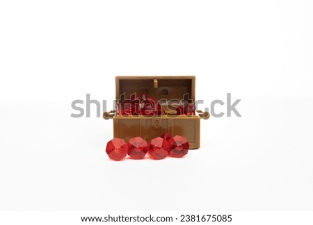 A case full of toy diamonds stock photography and images