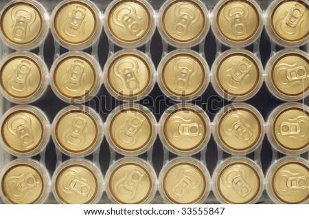 case of ringpull cans wrapped in plastic