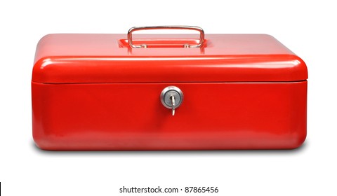 Cash Box On White Background