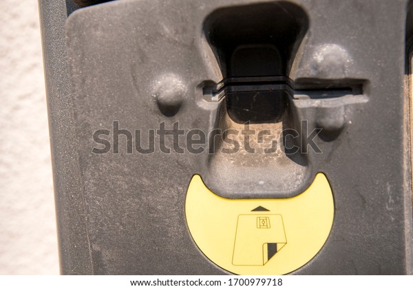 Cash card slot for parking\
automat
