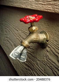 Cash Flow - Money Coming Out Of Faucet