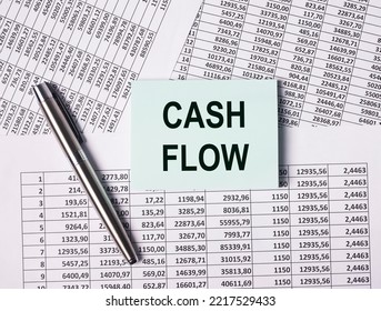 Cash Flow Word On Business Document. Cashflow Text. High Quality Photo