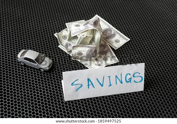 cash money savings for new car purchase, simple idea\
concept, dollar bill