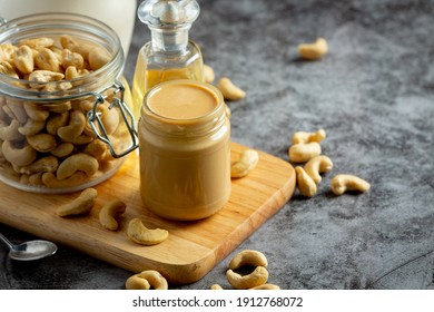 cashew butter on dark background