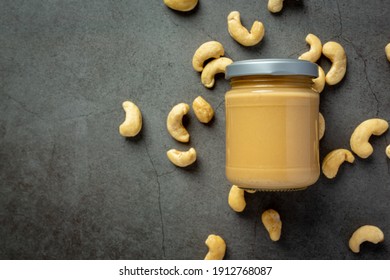 Cashew Butter On Dark Background